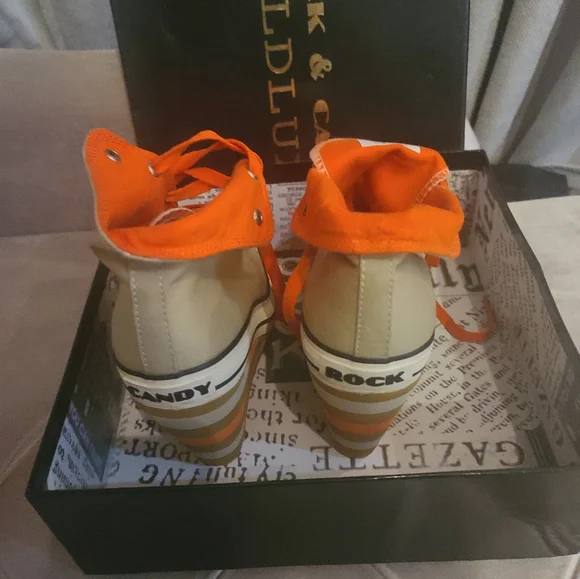 Rock & Candy gold deluxe platform sneakers size 8.5 - Picture 8 of 9